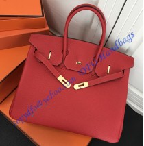 Hermes Birkin 30cm Togo Leather Golden Hardware H8830G-rouge-casaque