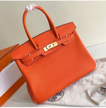 Hermes Birkin 35cm Togo Leather Golden Hardware H8835G-orange