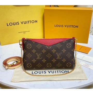 Louis Vuitton Monogram Canvas Pallas Clutch M41638-red