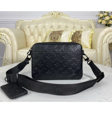 Louis Vuitton Monogram Shadow leather Duo Messenger M69827-black