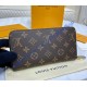 Louis Vuitton Monogram Canvas Zippy Wallet with Fuchsia Leather Lining m41895