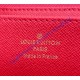 Louis Vuitton Monogram Canvas Zippy Wallet with Coquelicot Leather Lining m41896