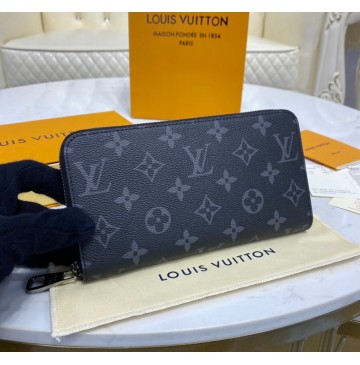 Louis Vuitton Monogram Eclipse Zippy Wallet M42616-black