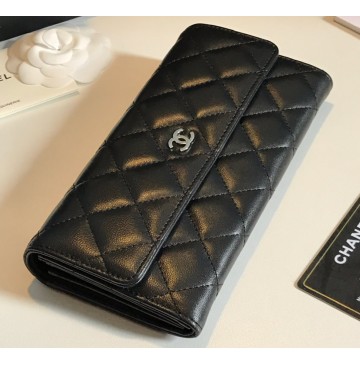 Chanel Flap Wallet in Lambskin CW50096-B-black