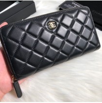 Chanel Long Zipped Wallet in Lambskin CW50097-A-black