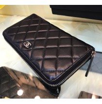 Chanel Long Zipped Wallet in Lambskin CW50097-B-black