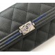 Chanel Boy Long Flap Wallet in Caviar Leather CW80286-BB-black