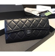 Chanel Long Zipper Wallet in Lambskin CW80758-B-black