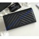 Chanel Chevron Long Zipper Wallet in Caviar Leather CW80758-V-AB-black