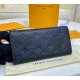 Louis Vuitton Monogram Empreinte Leather Emilie Wallet M62369-black-tan