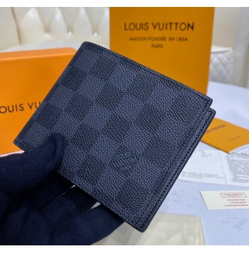 Louis Vuitton Damier Graphite Amerigo Wallet N60053-black