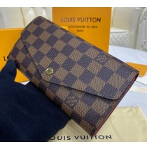 Louis Vuitton Damier Ebene Sarah Wallet N60114-red