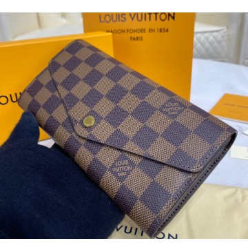 Louis Vuitton New Sarah Wallet in Damier Ebene Canvas N63209