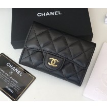 Chanel Quilted Card Holder in Lambskin CW80799-A-black