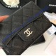 Chanel Quilted Card Holder in Caviar Leather CW80799-BB-black