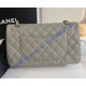 Chanel Small Classic Flap Bag in Gray Caviar Leather with golden hardware