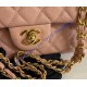 Chanel Small Classic Flap Bag in Pink Caviar Leather with golden hardware