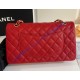 Chanel Small Classic Flap Bag in Red Caviar Leather with golden hardware