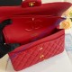 Chanel Small Classic Flap Bag in Red Caviar Leather with golden hardware