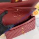 Chanel Small Classic Flap Bag in Wine Red Caviar Leather with golden hardware