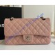 Chanel Small Classic Flap Bag in Pink Caviar Leather with silver hardware