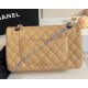 Chanel Small Classic Flap Bag in Tan Caviar Leather with silver hardware