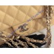 Chanel Small Classic Flap Bag in Tan Caviar Leather with silver hardware