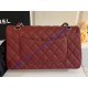 Chanel Small Classic Flap Bag in Wine Red Caviar Leather with silver hardware