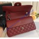 Chanel Small Classic Flap Bag in Wine Red Caviar Leather with silver hardware