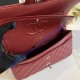 Chanel Small Classic Flap Bag in Wine Red Caviar Leather with silver hardware