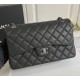 Chanel Jumbo Classic Flap Bag in Black Caviar Leather with silver hardware