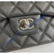 Chanel Jumbo Classic Flap Bag in Black Caviar Leather with silver hardware