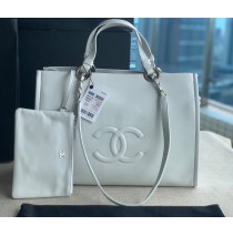 Chanel Cocomark Large Shopping Tote Bag C3128B-white