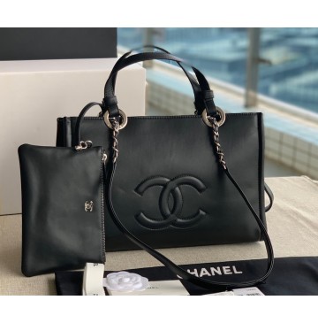 Chanel Cocomark Small Shopping Tote Bag C3129B-black