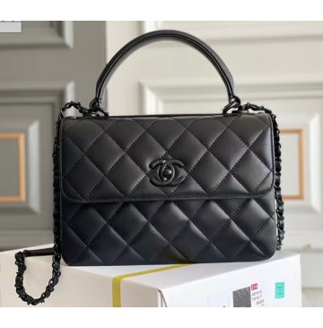 Chanel Flap Bag with Top Handle C92236C-black