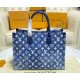 Louis Vuitton Denim Jacquard OnTheGo MM M46448-blue