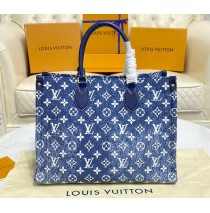 Louis Vuitton Denim Jacquard OnTheGo MM M46448-blue