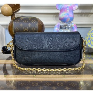 Louis Vuitton Monogram Empreinte Wallet on Chain Ivy M82210-black