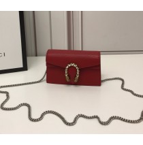 Gucci Dionysus Leather Super Mini Bag GU476432L-red