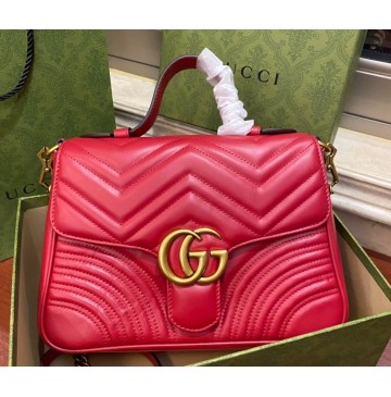 Gucci GG Marmont small Red top handle bag