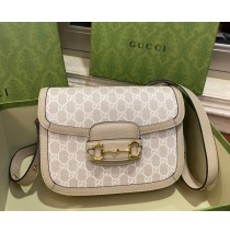 Gucci GG Supreme Horsebit 1955 shoulder bag GU602204CA-beige