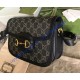 Gucci GG Supreme Horsebit 1955 shoulder bag GU602204DN-black