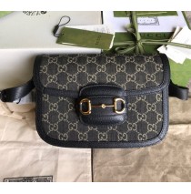 Gucci GG Supreme Horsebit 1955 shoulder bag GU602204DN-black