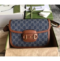 Gucci GG Supreme Horsebit 1955 shoulder bag GU602204DN-blue