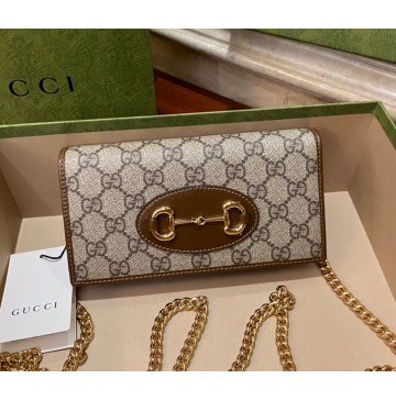 Gucci Horsebit 1955 Wallet With Chain GU621892CA-brown