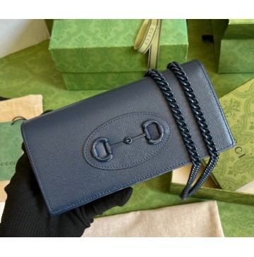 Gucci Horsebit 1955 Wallet With Chain GU621892L-dark-blue