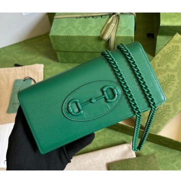 Gucci Horsebit 1955 Wallet With Chain GU621892L-green