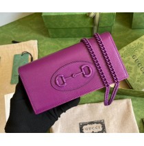Gucci Horsebit 1955 Wallet With Chain GU621892L-purple