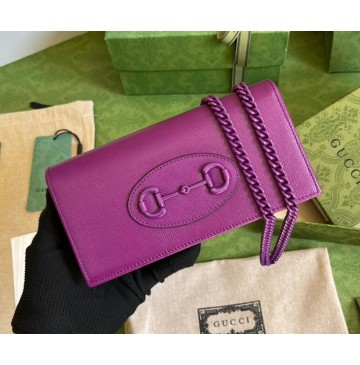 Gucci Horsebit 1955 Wallet With Chain GU621892L-purple