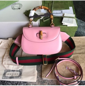 Gucci Bamboo 1947 Small Top Handle Bag GU675797-pink